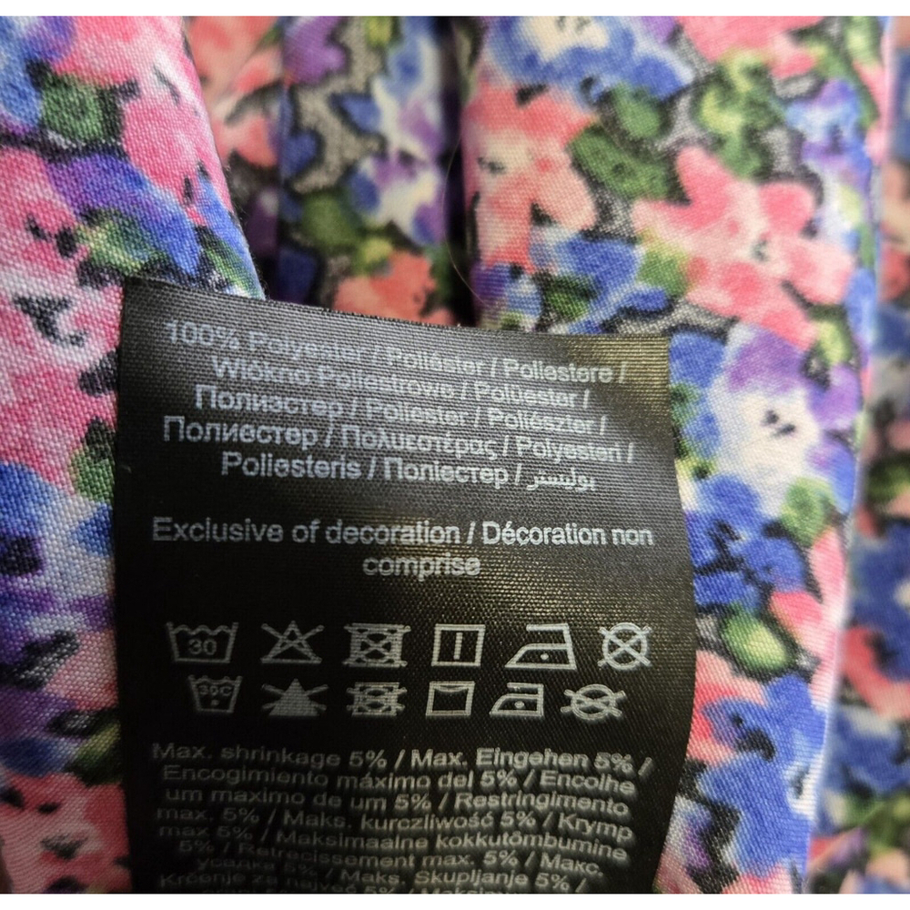 Vero Moda Purple Floral Ruffle Dress Medium Cottagecore Coquette Euro Summer New - Picture 9 of 11